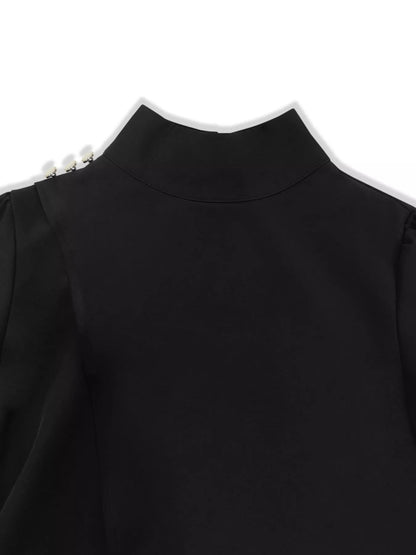 High Neck Asymmetric Top and Pants Set-Nordavory