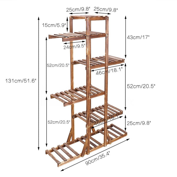 Indoor 6 Tier Wooden Plant Home Decor Stand - Nordavory