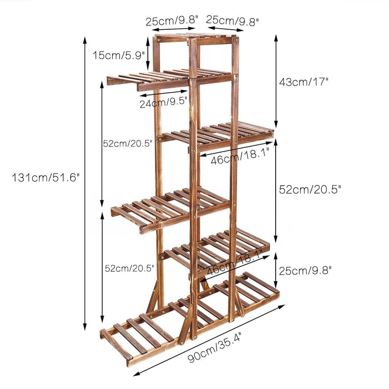 Indoor 6 Tier Wooden Plant Home Decor Stand - Nordavory