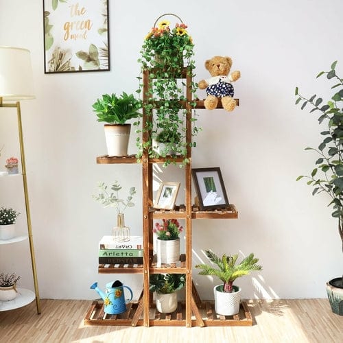Indoor 6 Tier Wooden Plant Home Decor Stand - Nordavory