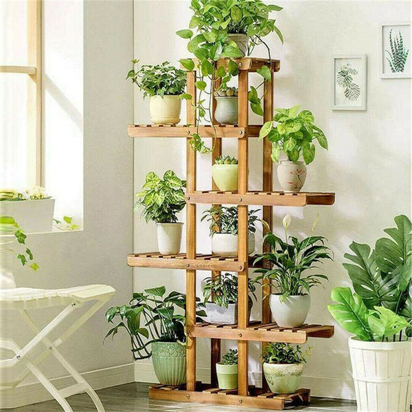 Indoor 6 Tier Wooden Plant Home Decor Stand - Nordavory