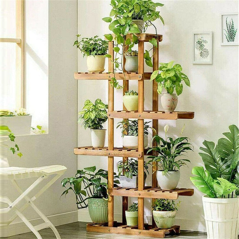 Indoor 6 Tier Wooden Plant Home Decor Stand - Nordavory