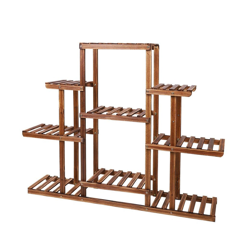 Indoor 9 Tier Wooden Plant Home Decor Stand - Nordavory