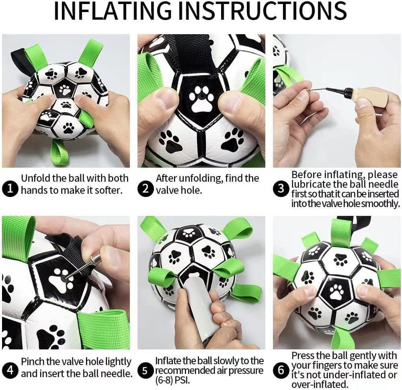 Interactive Dog Football Toy Soccer Ball Inflated Training Toy For - Nordavory