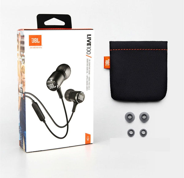 JBL LIVE100 3.5mm Wired Earphones Stereo Sound Line Control Audio & Video nordavory