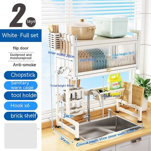 Kitchen Sink Storage Stand Surface Washed Bowl And Chopstick Rack - Nordavory