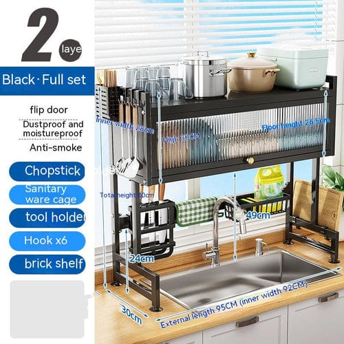 Kitchen Sink Storage Stand Surface Washed Bowl And Chopstick Rack - Nordavory