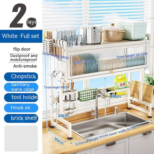 Kitchen Sink Storage Stand Surface Washed Bowl And Chopstick Rack - Nordavory