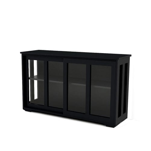 Kitchen Storage Cabinet With Glass Door - Black - Nordavory