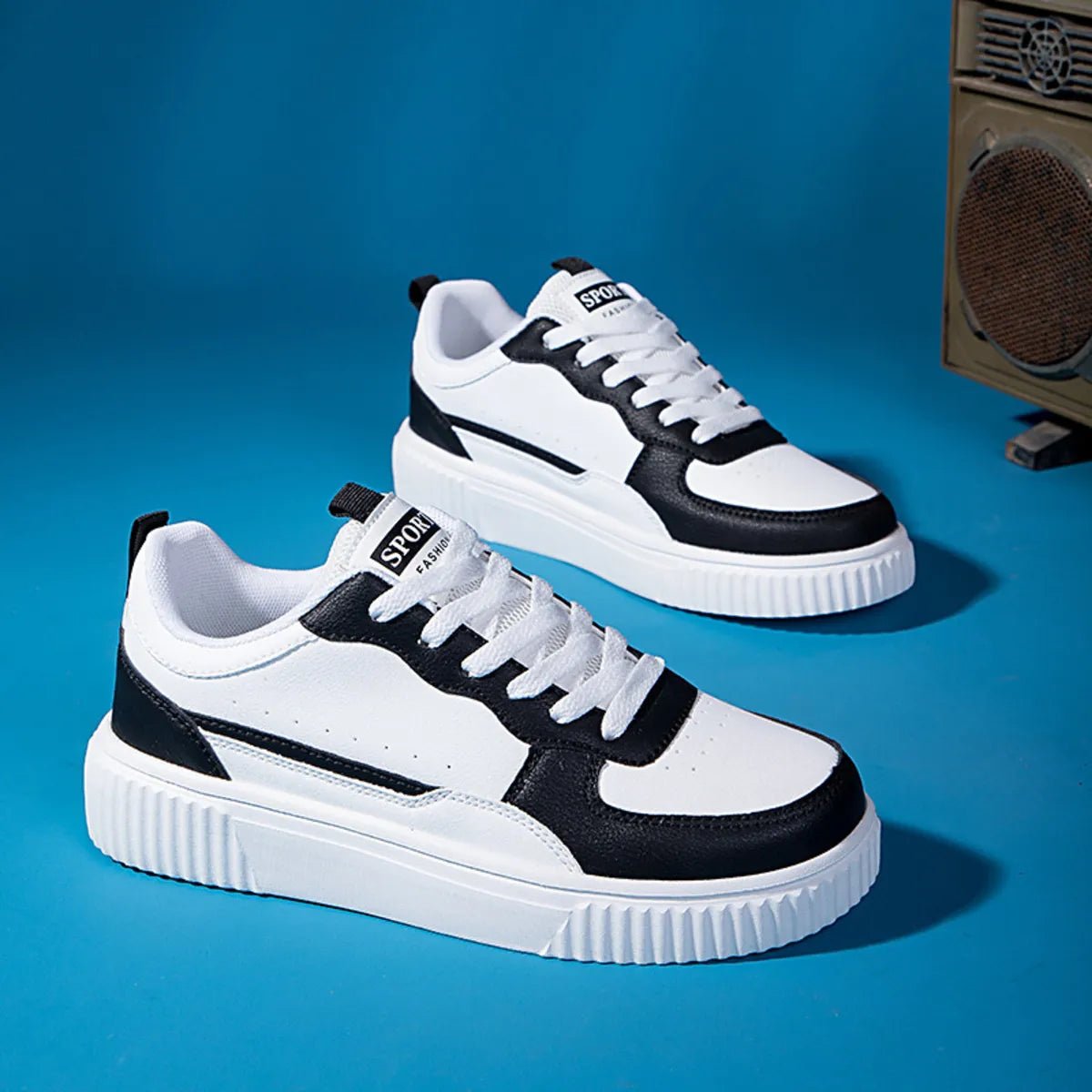 Lace Up Contrast Platform Sneakers-Nordavory