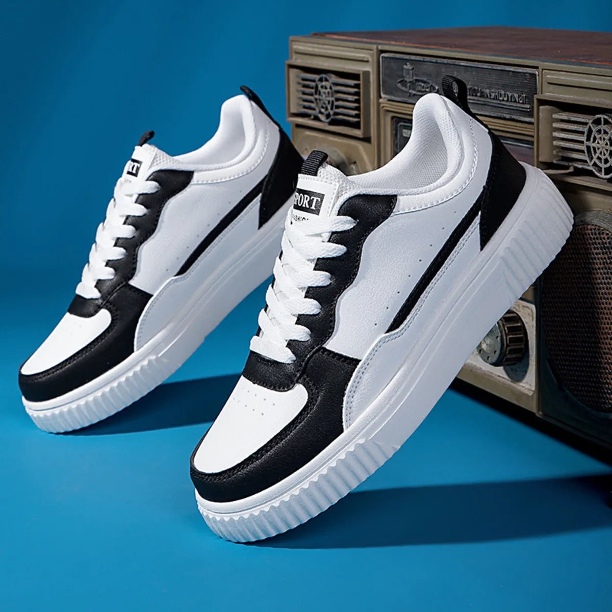 Lace Up Contrast Platform Sneakers-Nordavory