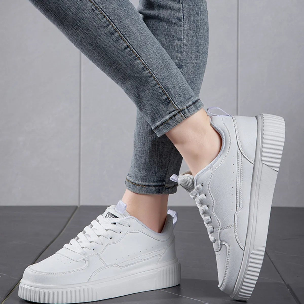 Lace Up Contrast Platform Sneakers-Nordavory