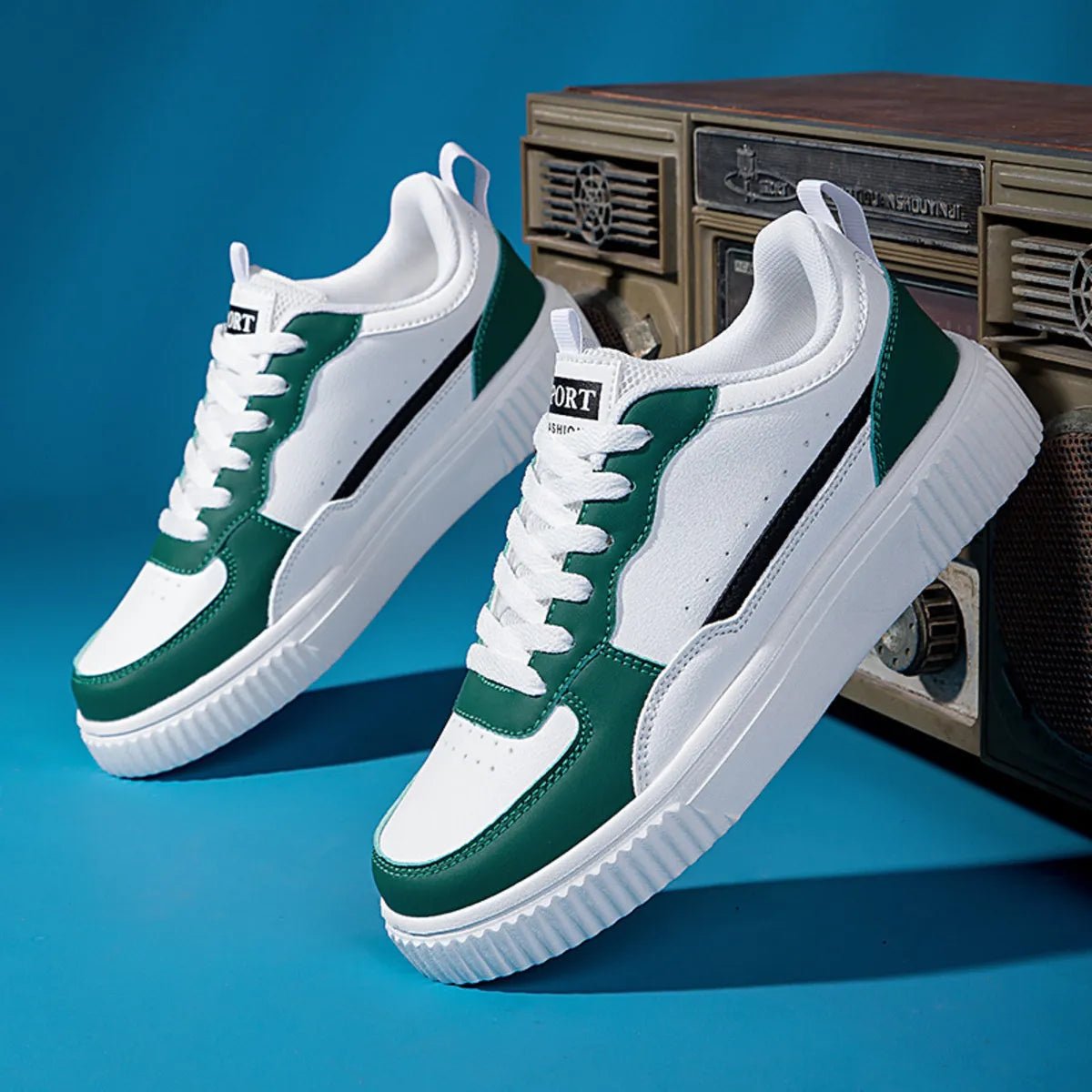 Lace Up Contrast Platform Sneakers-Nordavory