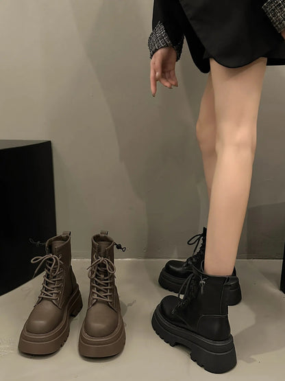 Lace Up Platform Boots-Nordavory