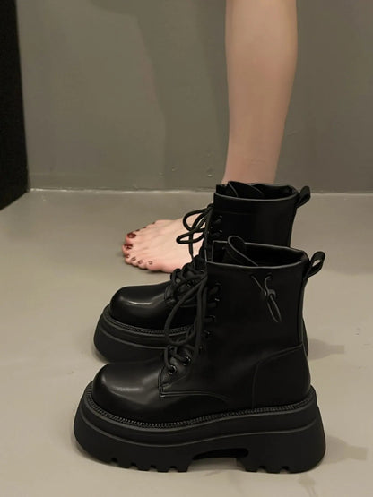 Lace Up Platform Boots-Nordavory