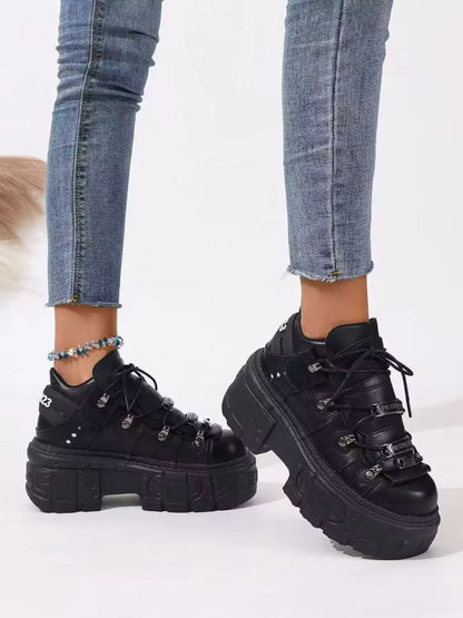Lace Up Platform Sneakers: Elevate Your Style-Nordavory