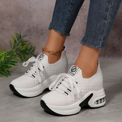 Platform Lace-up Sneakers: Elevate Your Style!-Nordavory