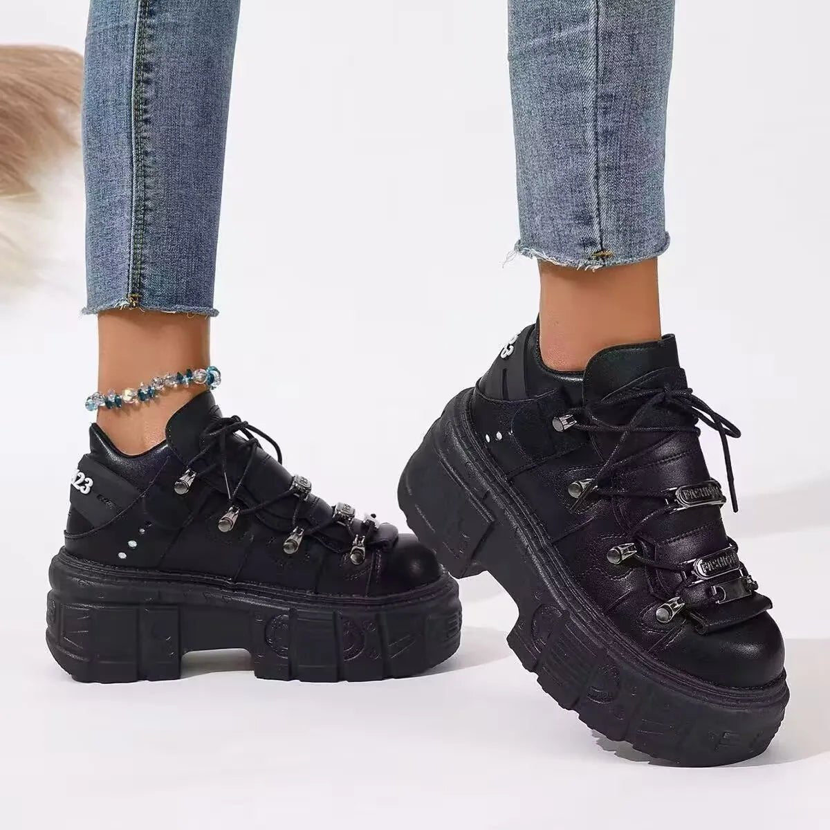 Lace Up Platform Sneakers: Elevate Your Style-Nordavory