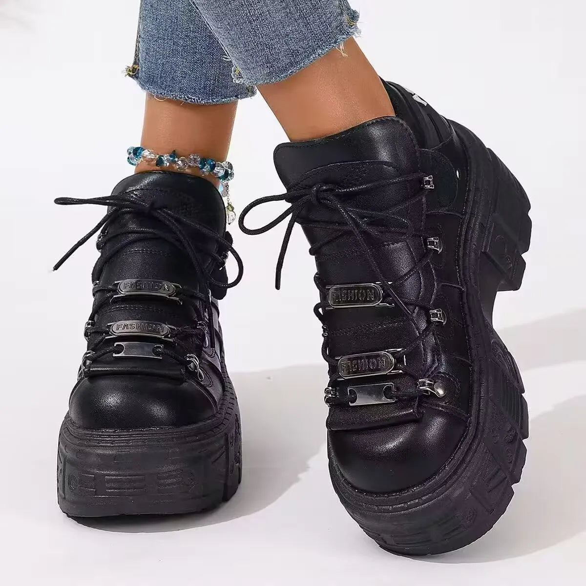 Lace Up Platform Sneakers: Elevate Your Style-Nordavory