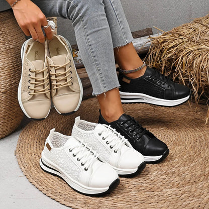 Lace-Up Platform Sneakers-Nordavory