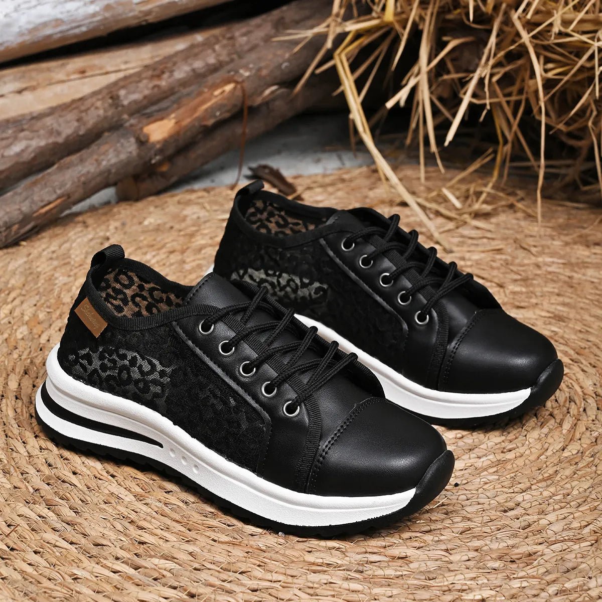 Lace-Up Platform Sneakers-Nordavory