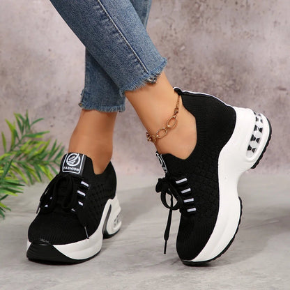 Platform Lace-up Sneakers: Elevate Your Style!-Nordavory