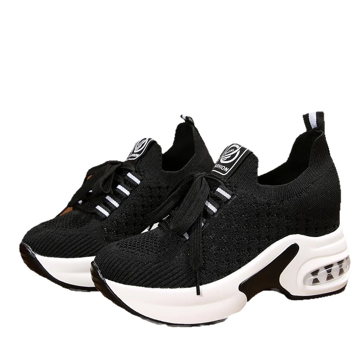 Platform Lace-up Sneakers: Elevate Your Style!-Nordavory