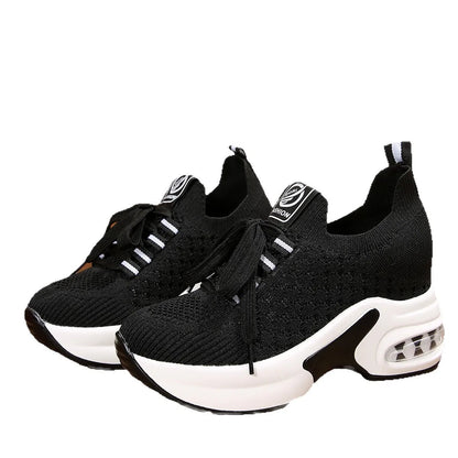 Platform Lace-up Sneakers: Elevate Your Style!-Nordavory