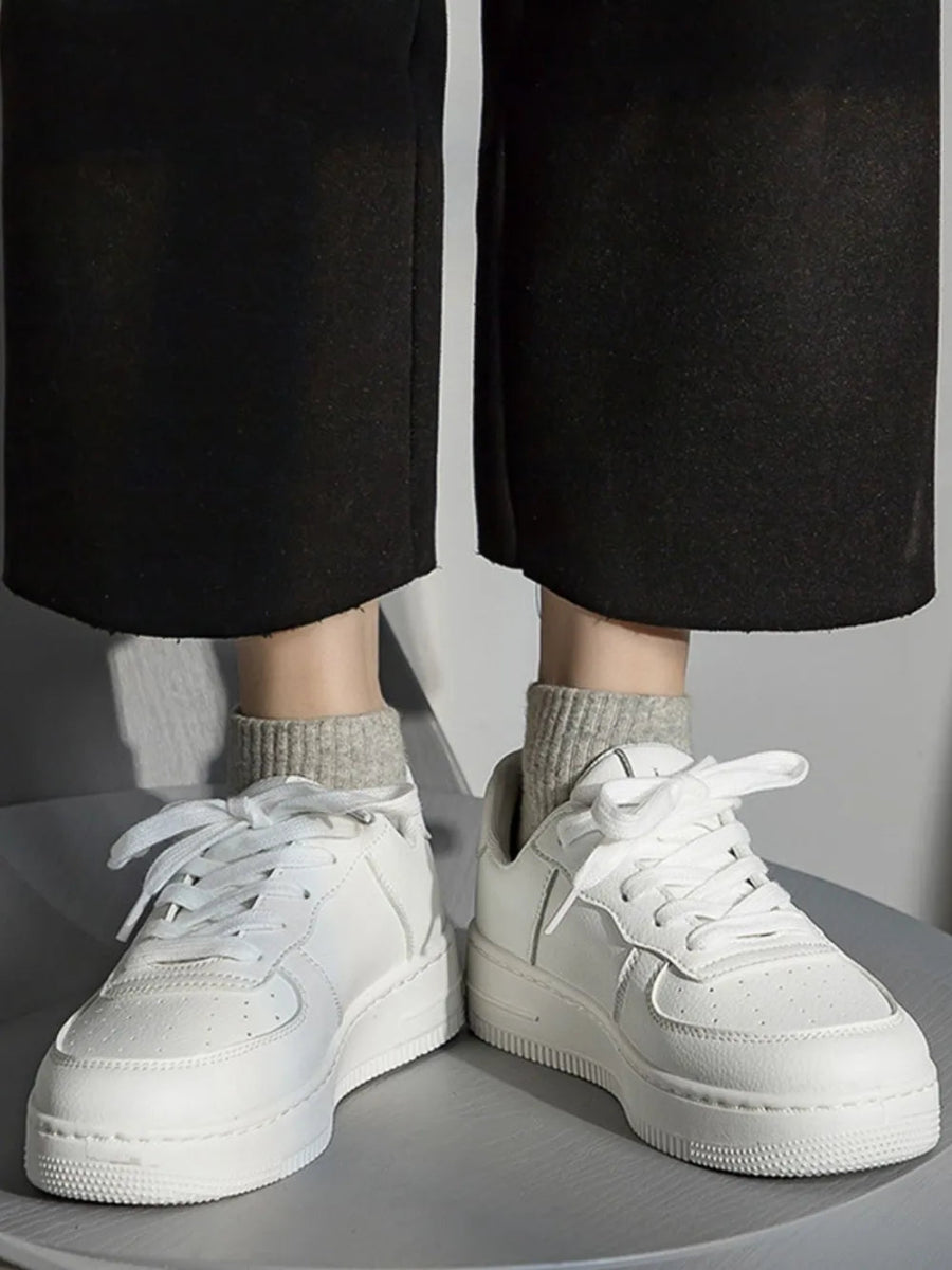 Lace Up Round Toe Platform Shoes-Nordavory