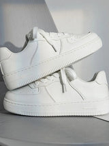 Lace Up Round Toe Platform Shoes - Nordavory