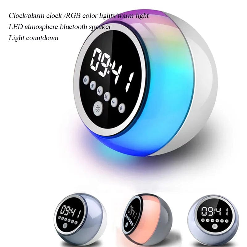 LED Ambient Bluetooth Speaker ABS Multifunctional Three Speed Bright - Nordavory