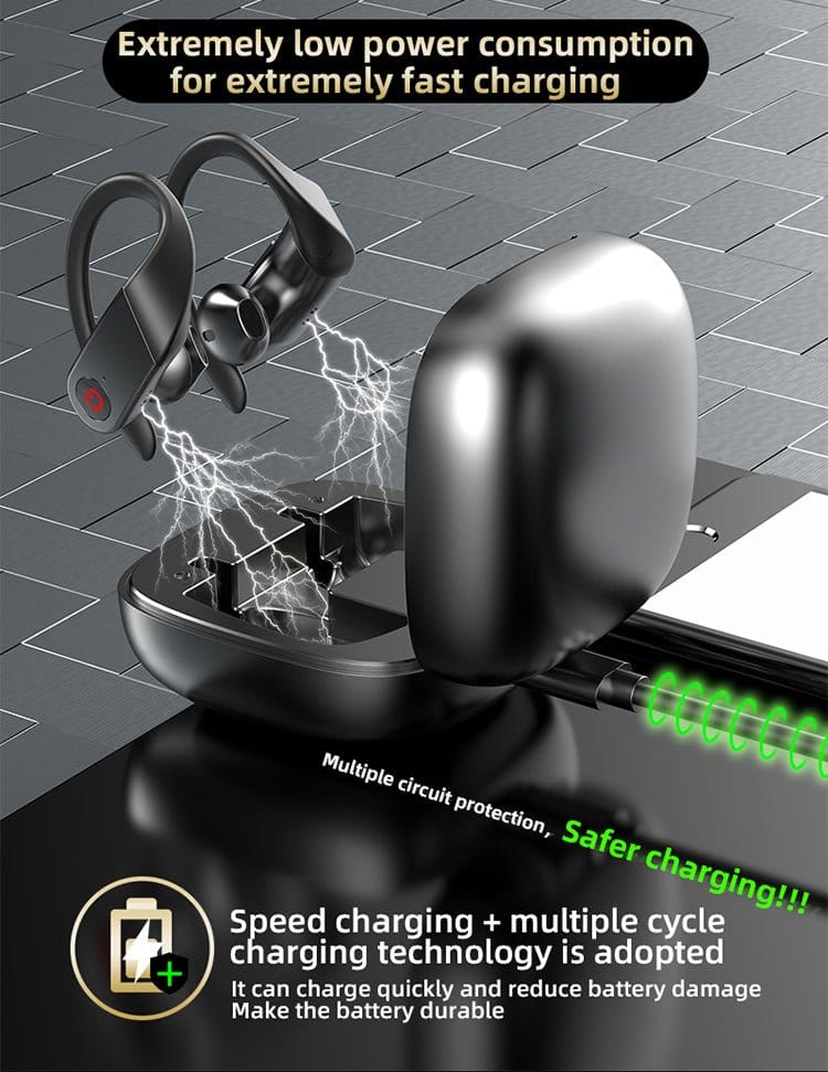 Led Display Wireless Headphones TWS Stereo Earbuds Tech Accessories nordavory