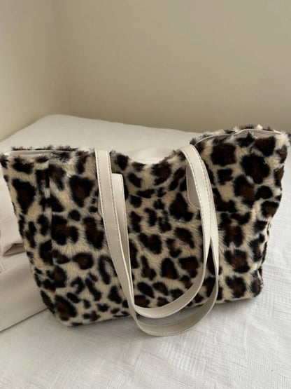 Leopard Fluff Tote Bag-Nordavory
