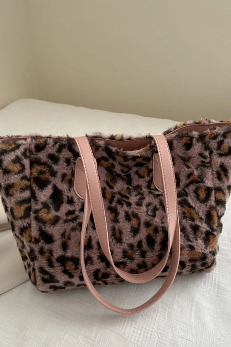 Leopard Fluff Tote Bag-Nordavory