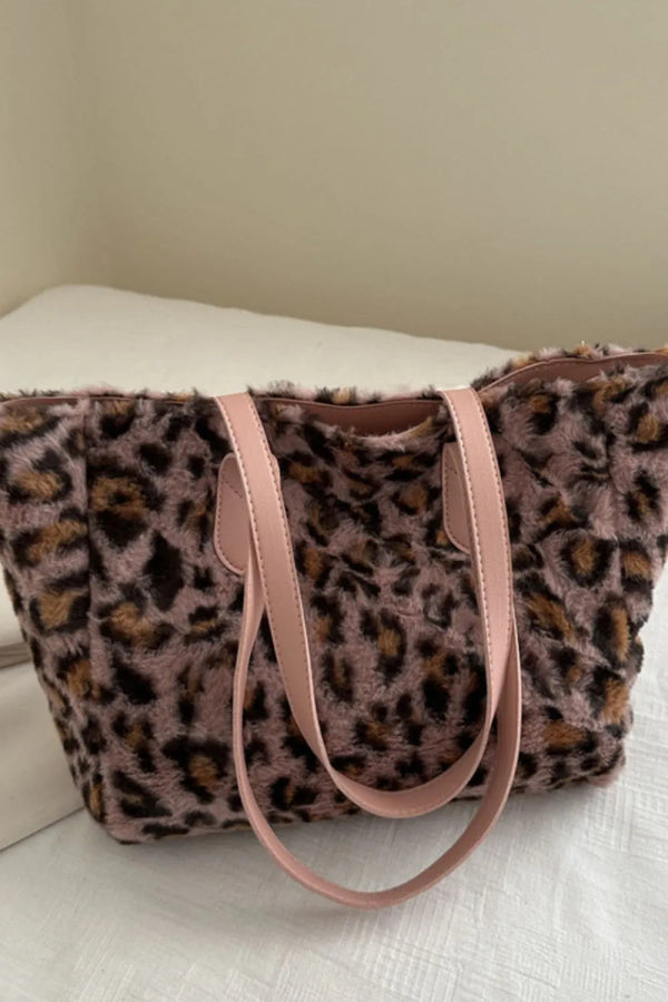 Leopard Fluff Tote Bag-Nordavory