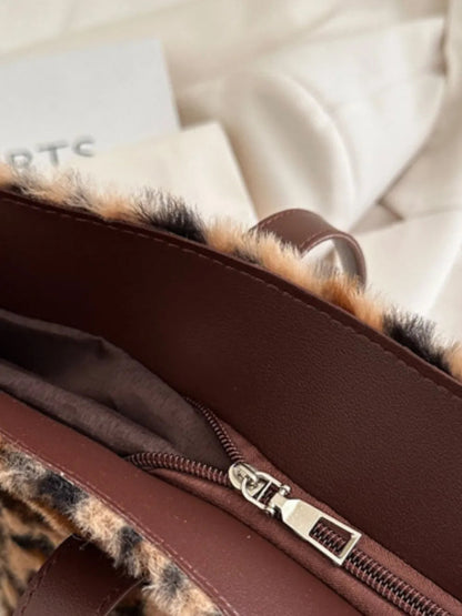 Leopard Fluff Tote Bag-Nordavory