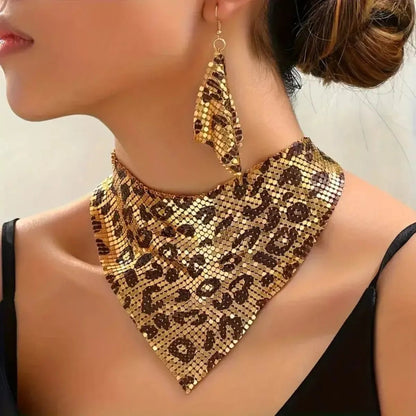 Leopard Necklace and Earrings Jewelry Set-Nordavory