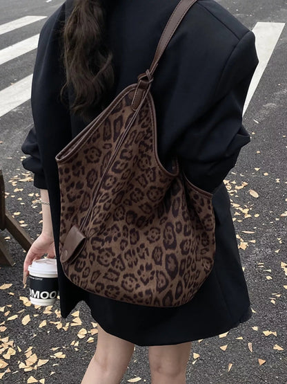 Leopard Print Large Tote Bag-Nordavory