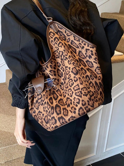 Leopard Print Large Tote Bag-Nordavory
