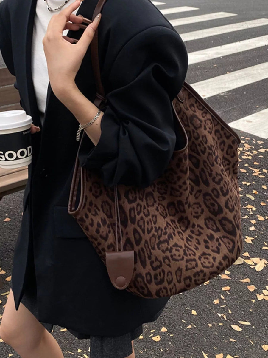Leopard Print Large Tote Bag-Nordavory