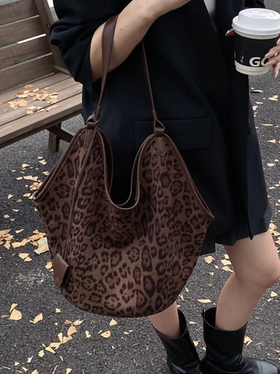 Leopard Print Large Tote Bag-Nordavory