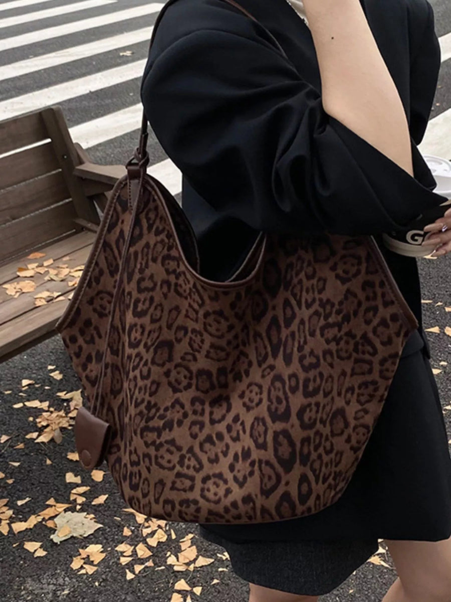 Leopard Print Large Tote Bag-Nordavory