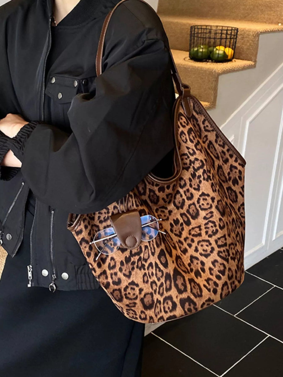 Leopard Print Large Tote Bag-Nordavory