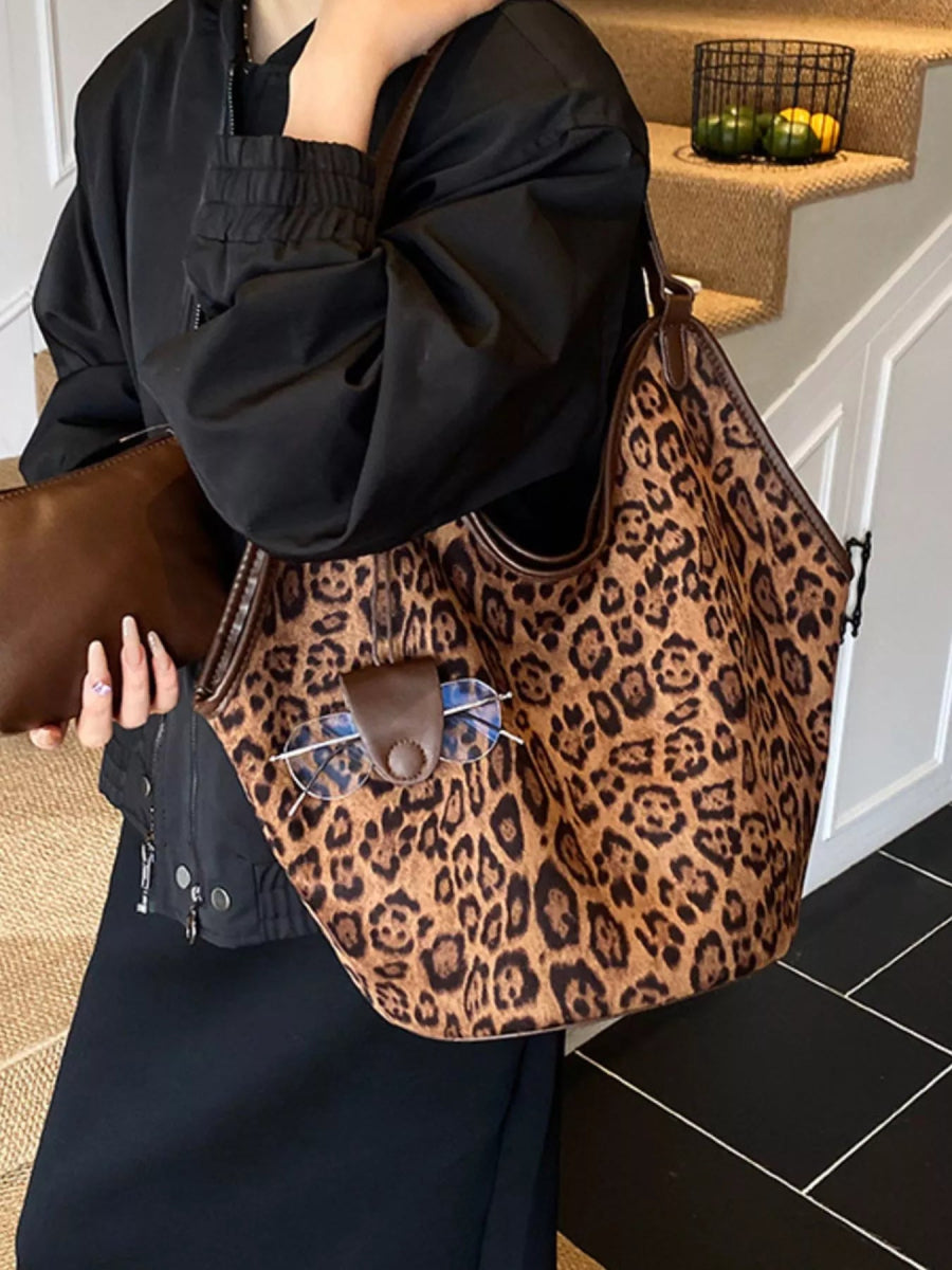Leopard Print Large Tote Bag-Nordavory