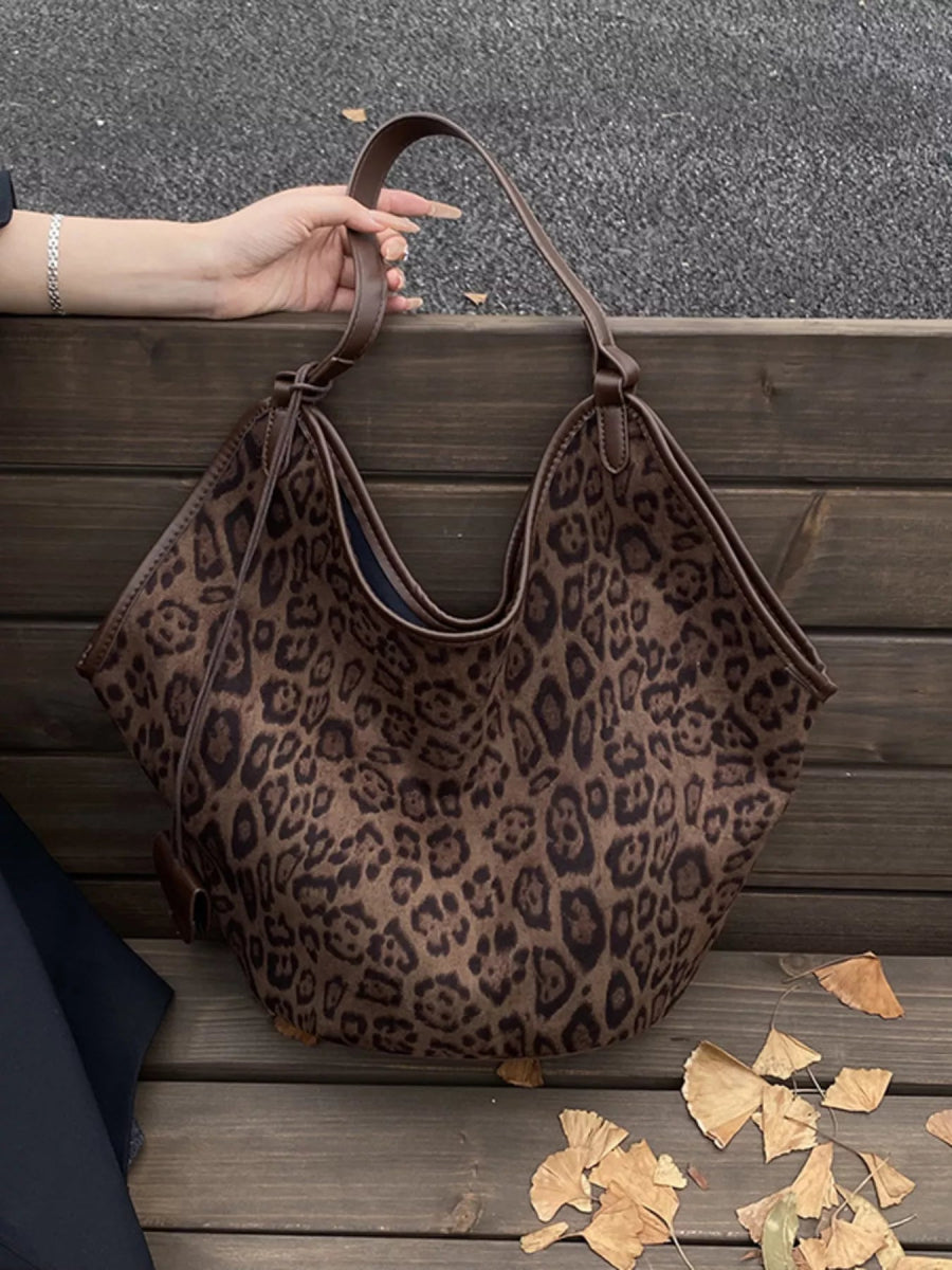 Leopard Print Large Tote Bag-Nordavory