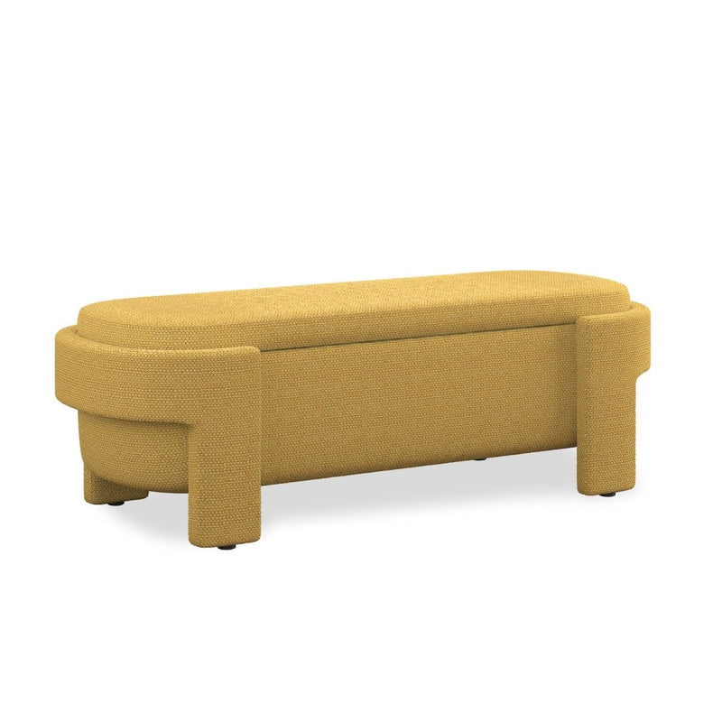 Linen Fabric Upholstered Bench with Large Storage Space for the Living - Nordavory