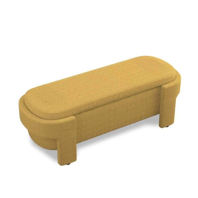 Linen Fabric Upholstered Bench with Large Storage Space for the Living - Nordavory