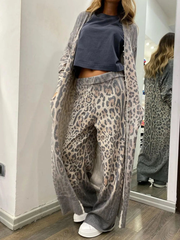 Long Sleeve Longline Outerwear and Pants Set-Nordavory