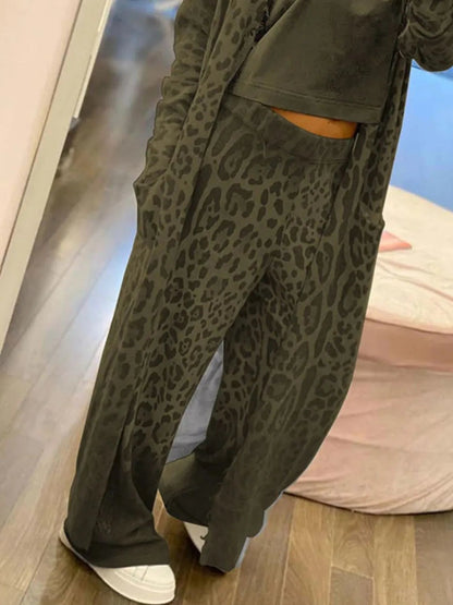 Long Sleeve Longline Outerwear and Pants Set-Nordavory