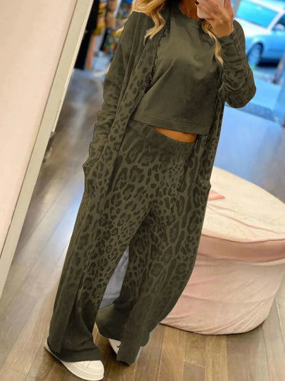 Long Sleeve Longline Outerwear and Pants Set-Nordavory